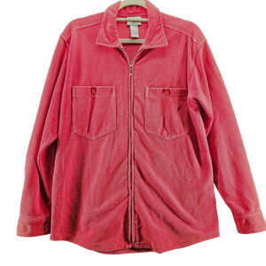 Monterey Petites Womens Jacket Red Size Small Cotton Blend Zip Close Long Sleeve
